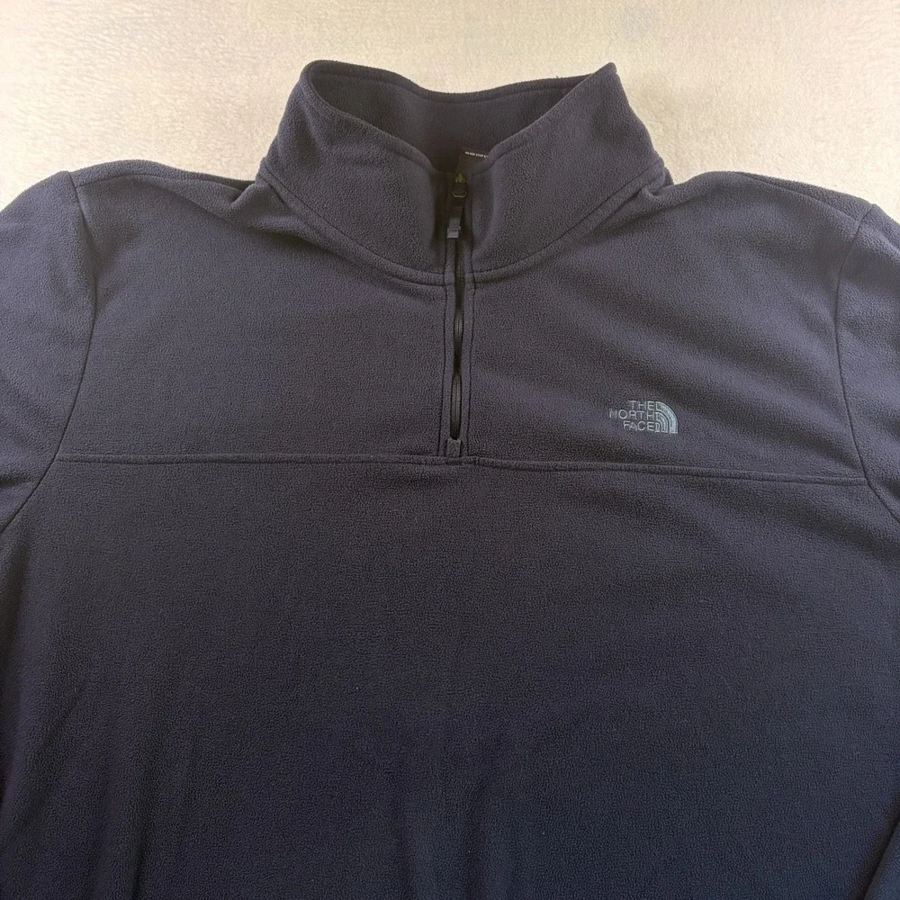 The North Face Jacket Mens 3XL  Navy Blue Cedar Trail Grid Fleece Lining 1/4 Zip